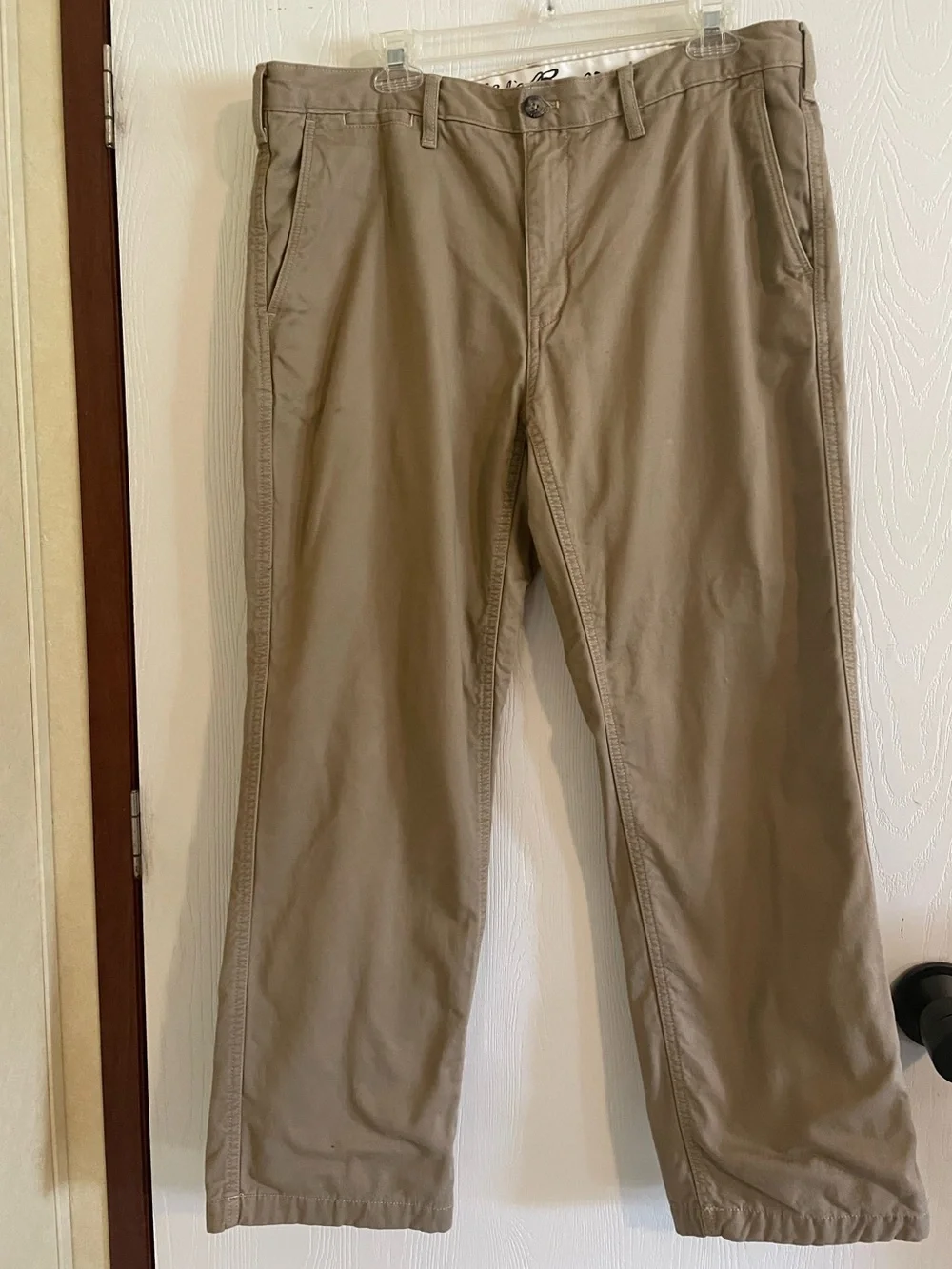 Eddie Bauer Flannel Lined Pants Mens 36x30 Plaid Insulated Khaki